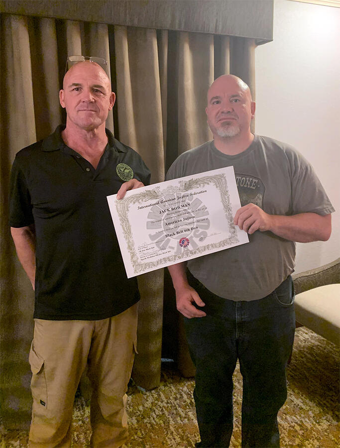 Jack &quot;Ed&quot; Bowman recieves his 6th Dan Black Belt in American Jiu Jitsu